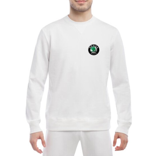 Свитшот мужской Globuspioner Skoda Auto Mini Logo спереди класический рукав белый L