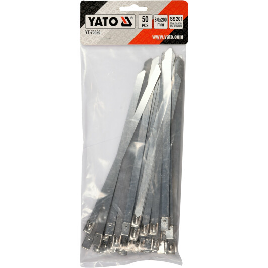 Хомут Yato YT-70580 із затисним замком неіржавіюча сталь (SS201) 50 шт