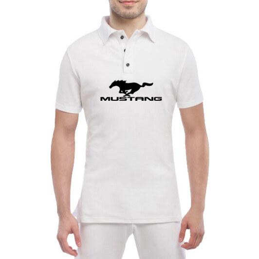 Футболка мужская Globuspioner поло Ford Mustang белый спереди M