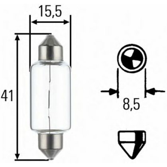 Автолампа Behr Hella Heavy Duty C10W SV8,5-8 10 W прозрачная 8GM002091251