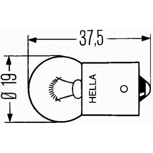 Автолампа Behr Hella Heavy Duty R5W BA15s 5 W прозора 8GA002071261