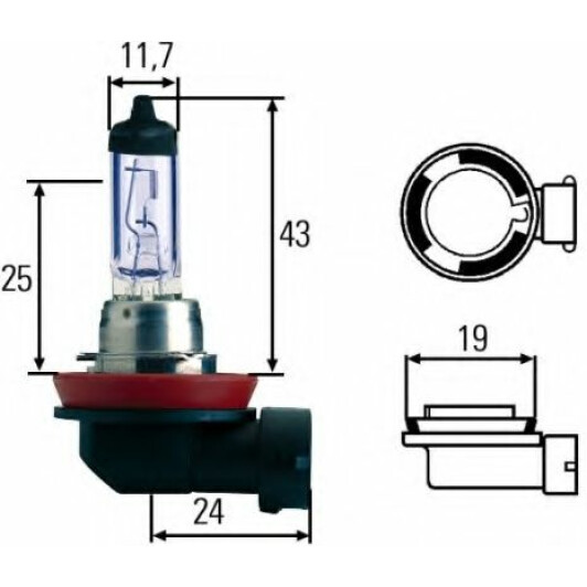 Автолампа Behr Hella H8 PGJ19-1 35 W прозрачная 8GH008356181