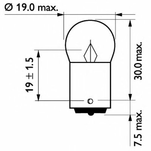 Автолампа Philips R10W BA15s 10 W прозрачная 13814b2