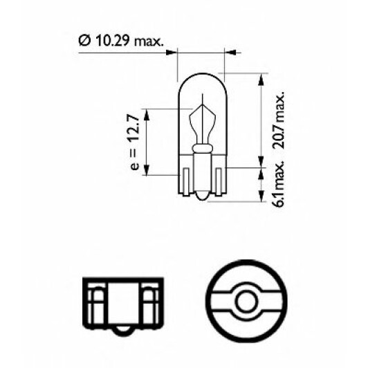 Автолампа Philips VisionPlus W5W W2,1x9,5d 6 W прозора 12040VPB2