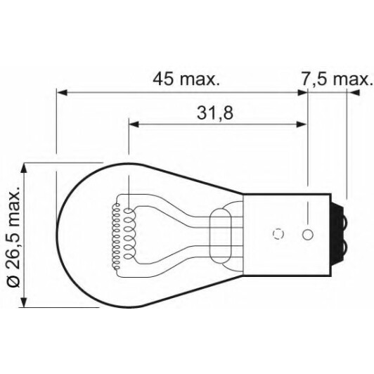 Автолампа Valeo Essential P21/5W BAY15d 5 W 21 W прозрачная 032107