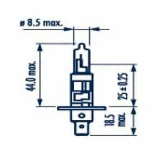 Автолампа Narva Range Power Blue+ H1 P14,5s 55 W прозрачно-голубая 48630