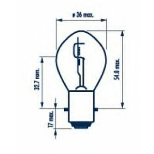 Автолампа Narva Standard S2 BA20d 35 W прозрачная 49531