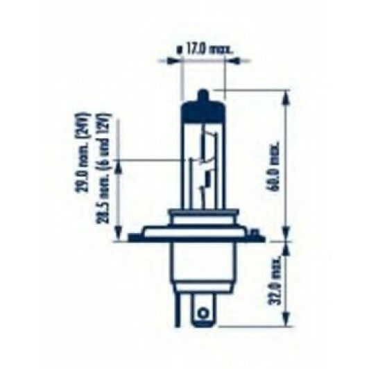 Автолампа Narva Heavy Duty H4 P43t 70 W 75 W прозора 48898