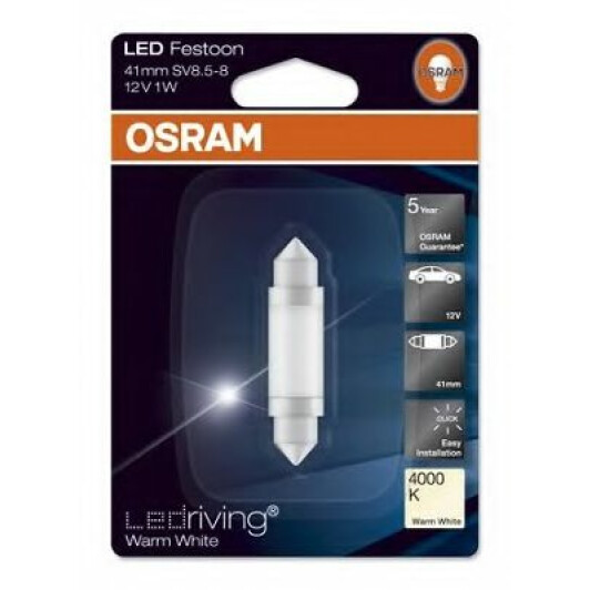 Автолампа Osram LEDriving Premium C5W SV8,5 1 W белая 6499WW