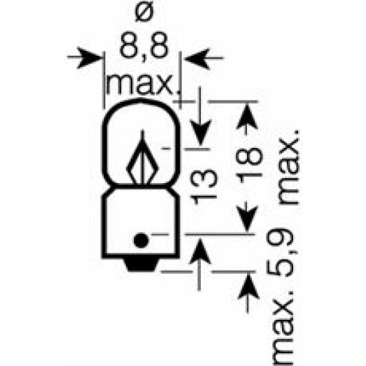 Автолампа Osram Original T3W BA9s 3 W прозрачная 3894