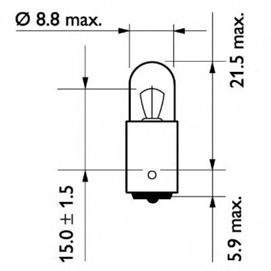 Автолампа Philips Vision T4W BA9s 4 W прозора 13929B2