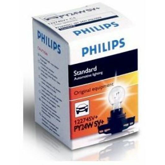 Автолампа Philips Standard PY24W PG20/4 24 W оранжевая 12274SVC1