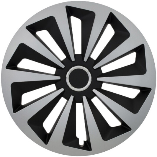 Комплект колпаков на колеса JESTIC Fox Ring Mix цвет серебристый + черный R13