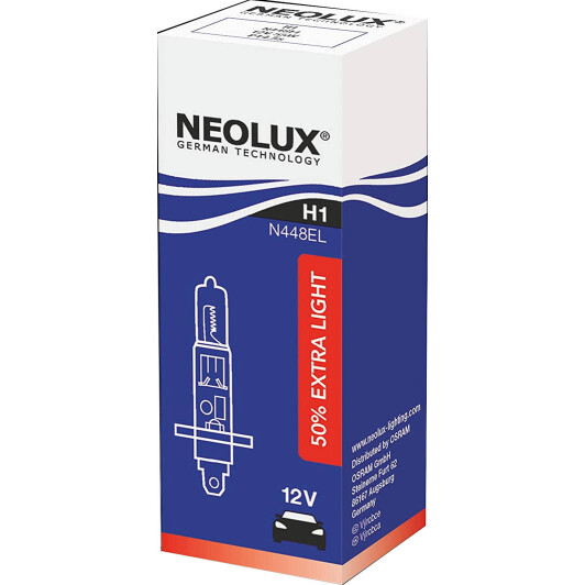 Автолампа Neolux® 50 % Extra Light H1 P14,5s 55 W прозрачная N448EL