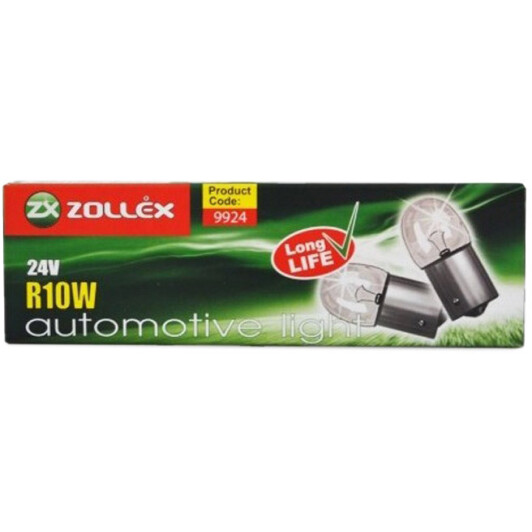 Автолампа Zollex R10W BA15s 10 W прозрачная 9924