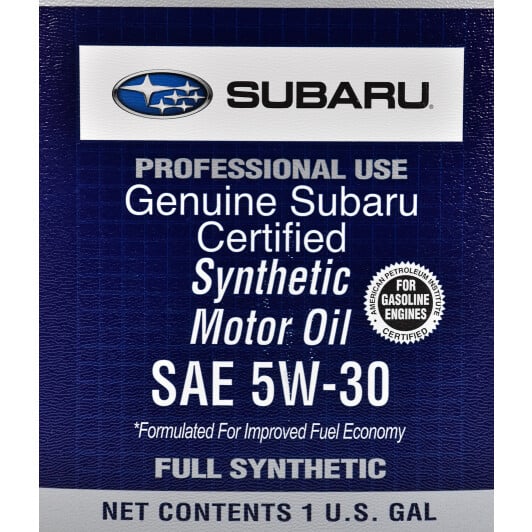 Моторное масло Subaru Certified Motor Oil 5W-30 3,78 л на Hyundai Terracan