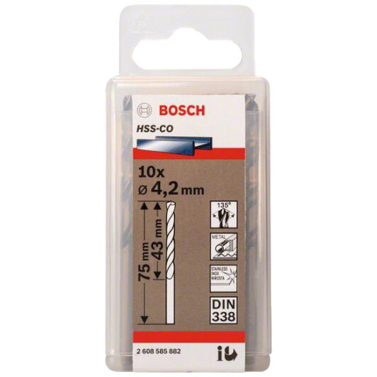 Набір свердл Bosch спіральних по металу 2608585882 4.2 мм 10 шт.
