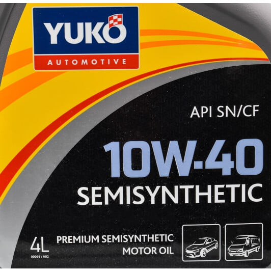 Моторное масло Yuko Semisynthetic 10W-40 4 л на Chevrolet Astra