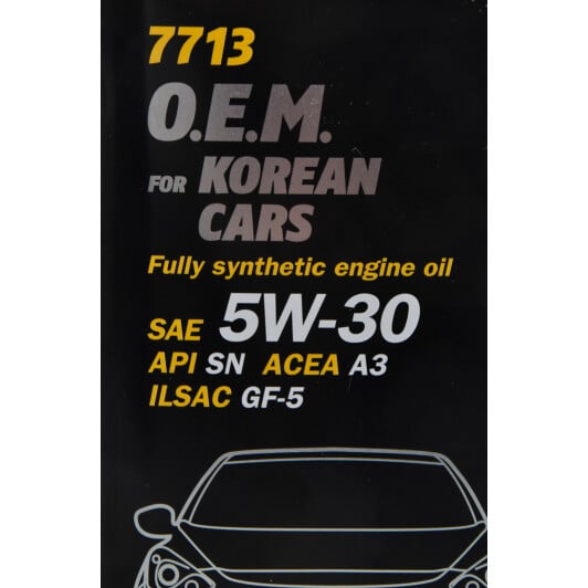 Моторное масло Mannol O.E.M. For Korean Cars (Metal) 5W-30 1 л на Peugeot 301