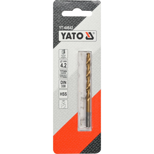 Свердло Yato спіральне по металу YT-44642 4.2 мм