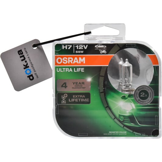 Автолампа Osram Ultra Life H7 PX26d прозрачная 64210ulthcb