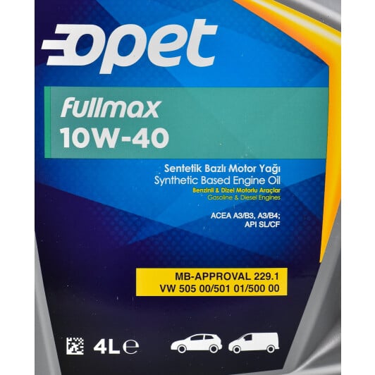 Моторное масло Opet Fullmax 10W-40 4 л на Opel Calibra