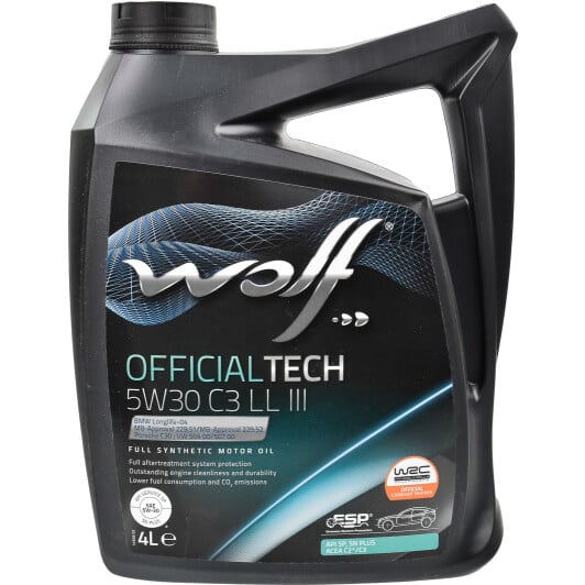 Моторное масло Wolf Officialtech C3 LL III 5W-30 4 л на Toyota Alphard