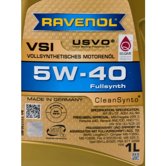 Моторное масло Ravenol VSI 5W-40 1 л на Chevrolet Cavalier