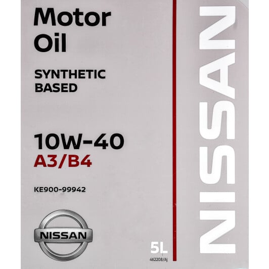 Моторна олива Nissan A3/B4 10W-40 5 л на Hyundai Tucson
