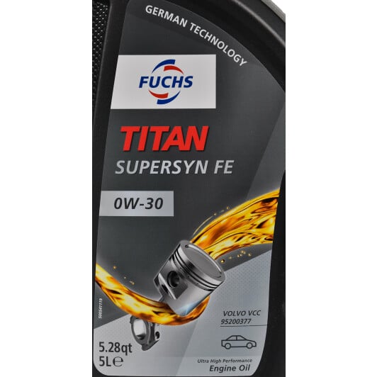 Моторна олива Fuchs Titan Supersyn FE 0W-30 5 л на Porsche 911