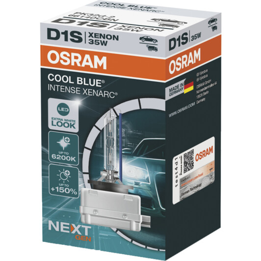 Автолампа Osram Cool Blue Intense (Next Gen) D1S PK32d-2 35 W прозрачная 66140CBN