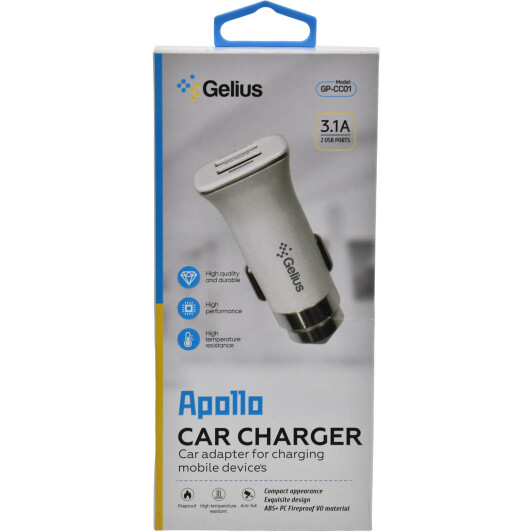 Usb зарядка в авто Gelius Pro Apollo 00000071432