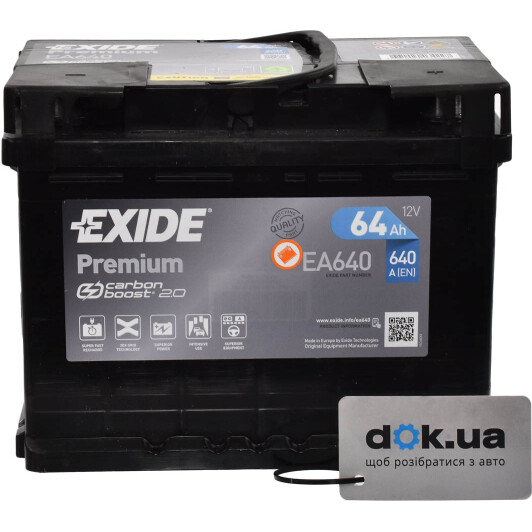 Аккумулятор Exide 6 CT-64-R Premium EA640