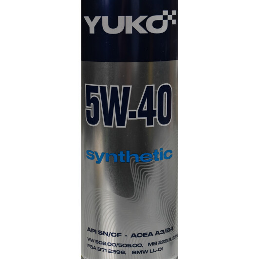 Моторна олива Yuko Synthetic 5W-40 1 л на Hyundai Atos