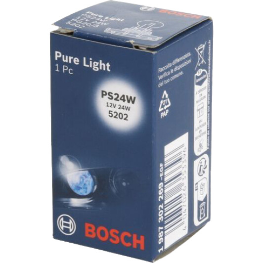 Автолампа Bosch Pure Light PS24W PG20/3 24 W прозрачная 1987302269