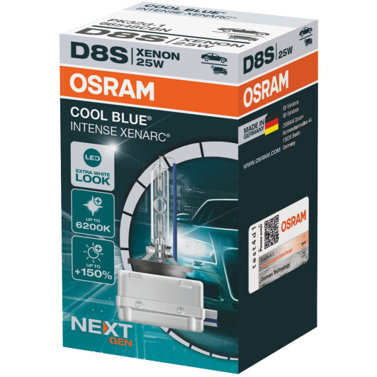 Автолампа Osram Cool Blue Intense D8S PK32d-1 25 W прозора 66548CBN