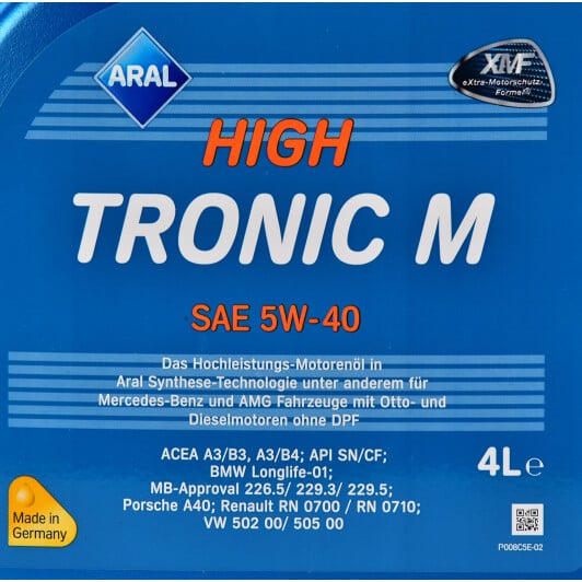 Моторное масло Aral HighTronic M 5W-40 4 л на Nissan X-Trail