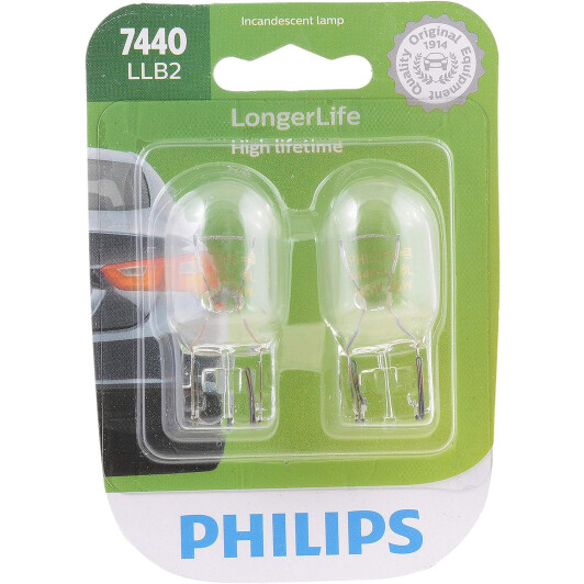 Автолампа Philips LongerLife W21W W3x16d 25 W прозора 7440LLB2