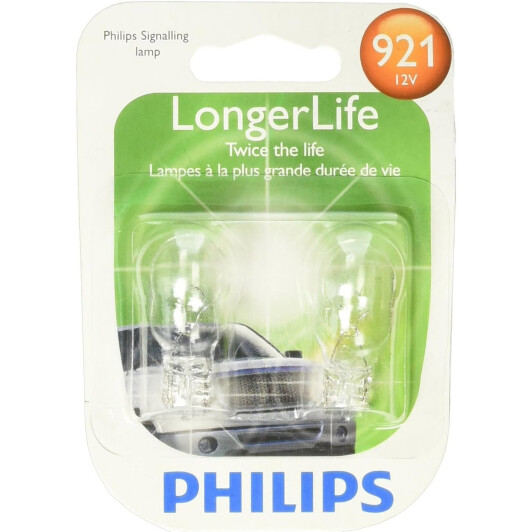 Автолампа Philips LongerLife T5 W2,1x9,5d 16 W прозрачная 921LLB2