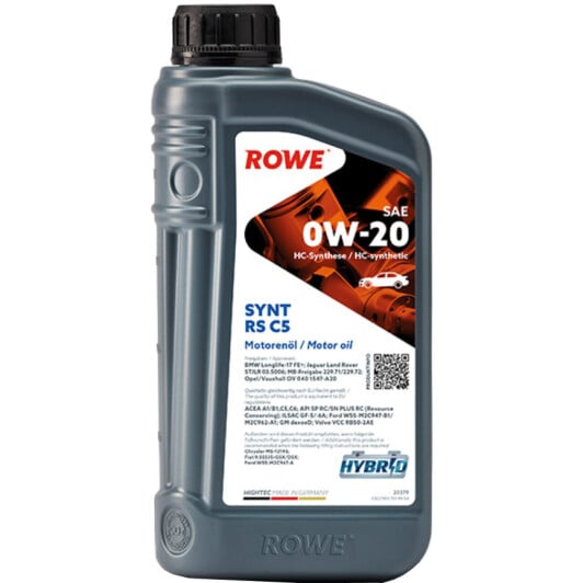 Моторна олива Rowe Synt RS C5 0W-20 1 л на Seat Arosa