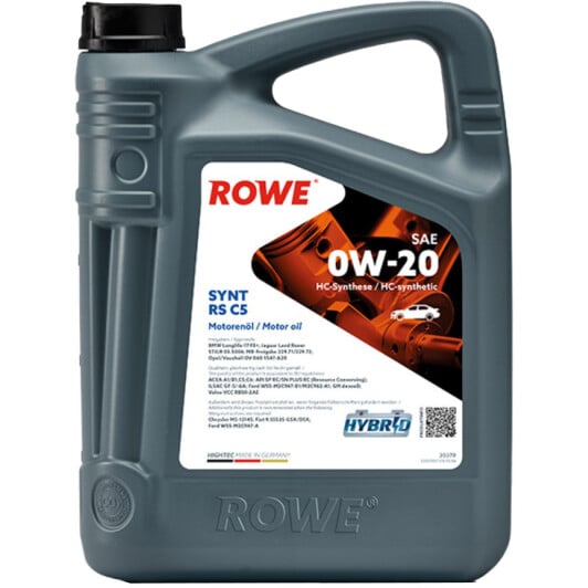Моторное масло Rowe Synt RS C5 0W-20 4 л на Toyota Hiace
