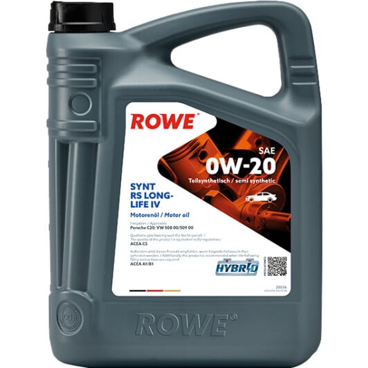 Моторное масло Rowe Synt RS LongLife IV 0W-20 5 л на Daihatsu Cuore