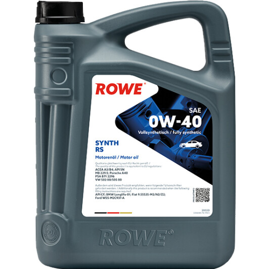 Моторное масло Rowe Synth RS 0W-40 5 л на MINI Countryman