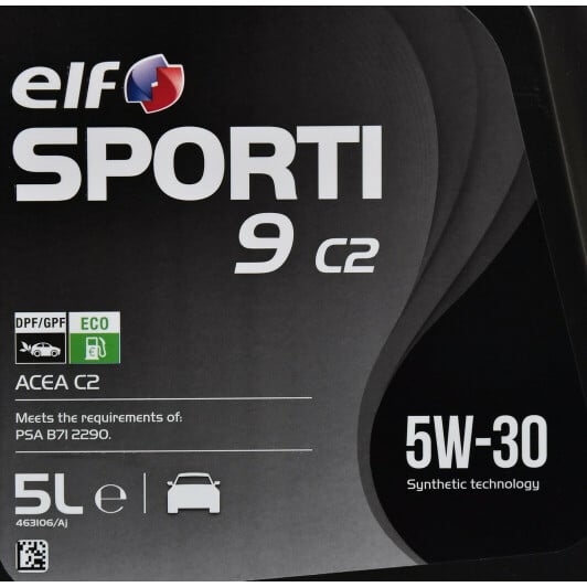 Моторное масло Elf Sporti 9 C2 5W-30 5 л на Peugeot 305