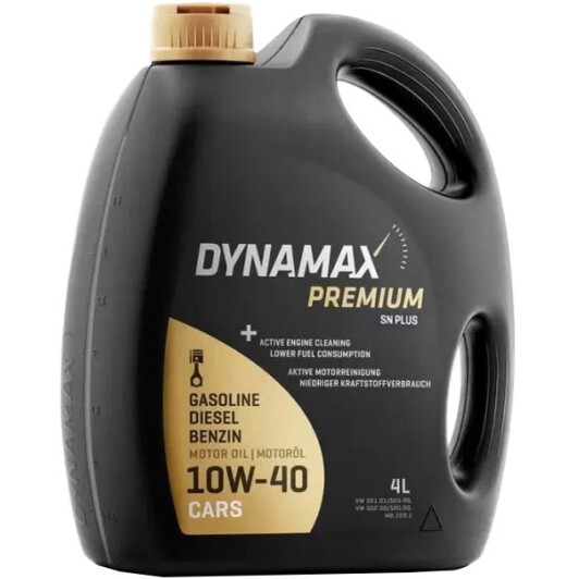 Моторное масло Dynamax Premium SN Plus 10W-40 4 л на Skoda Rapid