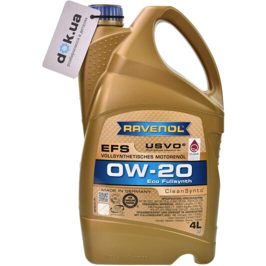 Моторное масло Ravenol EFS 0W-20 4 л на Toyota IQ