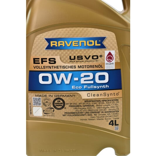 Моторное масло Ravenol EFS 0W-20 4 л на Seat Terra