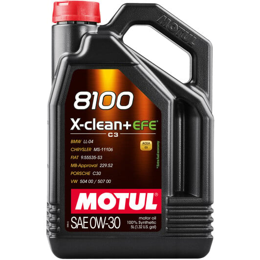 Моторное масло Motul 8100 X-Clean+EFE 0W-30 5 л на Chevrolet Cobalt