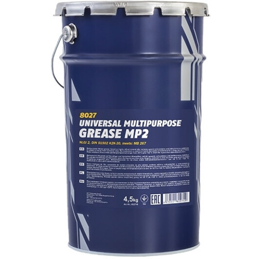 Mannol MP-2 Multipurpose Grease многоцелевая смазка, 4,5 л (8027)