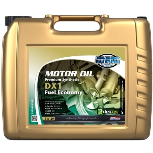 Масло MPM Premium Synthetic DX1 Fuel Economy 5W-20 20 л на Mitsubishi Pajero